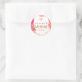 PixDezines Roze + Oranje Watercol Tallit Bat Mitzv Ronde Sticker (Tas)
