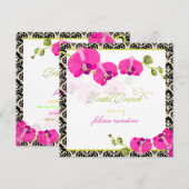 PixDezines roze orchid+olivia vocht/bruidbrunch Kaart (Voorkant / Achterkant)