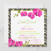 PixDezines roze orchid+olivia vocht/bruidbrunch Kaart (Achterkant)