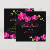 PixDezines roze orchidee/bruidbruin brunch/dij kle Kaart (Voorkant / Achterkant)