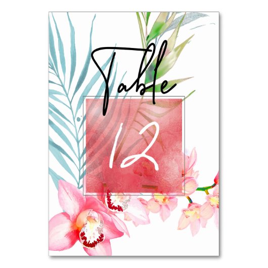 PixDezines Roze Orchidee tafel NAO. Kaart (Voorkant)