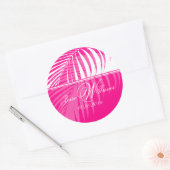 PixDezines Roze Palmschijfjes, DIY achtergrond Ronde Sticker (Envelop)