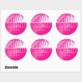 PixDezines Roze Palmschijfjes, DIY achtergrond Ronde Sticker (Vel)