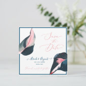 PixDezines Roze Pastel Donkerblauw Gom Bladzijde Kaart (Staand voorkant)