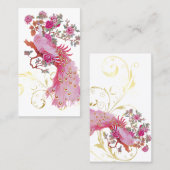 PixDezines roze pauw/diy achtergrondkleur Visitekaartje (Voorkant / Achterkant)