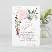 PixDezines Roze Pioen Bruidsdouche Kaart (Staand voorkant)