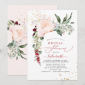 PixDezines Roze Pioen Bruidsdouche Kaart (Voorkant / Achterkant)