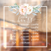 PixDezines Roze Pioen Openingsuren Raamsticker (Vel 2)