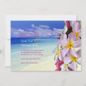 PixDezines Roze Plumeria + Beach Kaart (Achterkant)