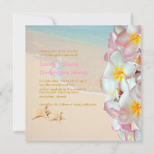 PixDezines Roze Plumeria+Beach/Swirls/Tropisch Kaart (Achterkant)