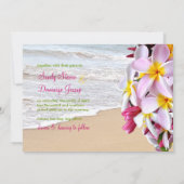 PixDezines roze plumeria lei/strand Kaart (Achterkant)