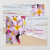 PixDezines roze plumeria lei/strand Kaart (Voorkant / Achterkant)