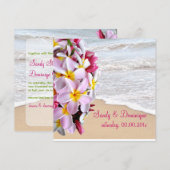 PixDezines roze plumeria Lei/strand Kaart (Voorkant / Achterkant)