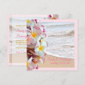 PixDezines roze plumeria/strand/diy achtergrond Kaart (Voorkant / Achterkant)