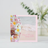 PixDezines roze plumeria/strand/diy achtergrond Kaart (Staand voorkant)