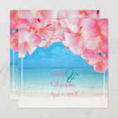 PixDezines roze plumeria+strand/tropisch paradijs Kaart (Voorkant / Achterkant)