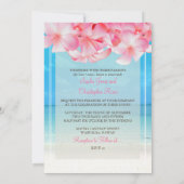 PixDezines roze plumeria+strand/tropisch paradijs Kaart (Achterkant)