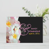 PixDezines Roze Plumeria+swirls/DIY achtergrond Kaart (Staand voorkant)