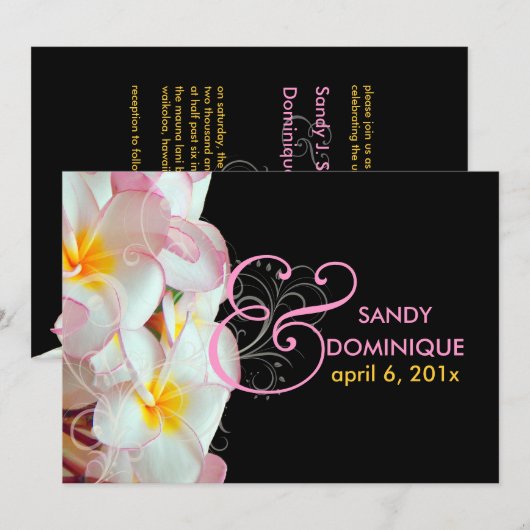 PixDezines Roze Plumeria+swirls/DIY achtergrond Kaart (Voorkant / Achterkant)