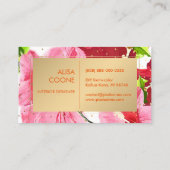 PixDezines Roze/Rood/Hibiscus/Gold Species Visitekaartje (Achterkant)