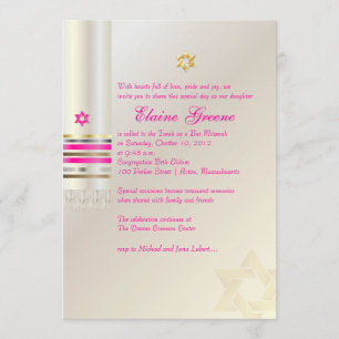 PixDezines Roze Tallit/Bat Mitzvah Kaart