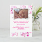 PixDezines roze toile/geboorteaankondiging/douche Kaart (Staand voorkant)