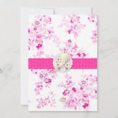 PixDezines roze toile/geboorteaankondiging/douche Kaart (Achterkant)