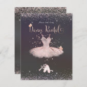 PixDezines Roze Tutu en Vlinders Dansrecital Kaart (Voorkant / Achterkant)