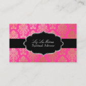 PixDezines Roze Victoriaans Damask/DIY kleur Visitekaartje (Voorkant)