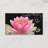 PixDezines roze waterlelie + parelzwammen Visitekaartje (Achterkant)