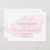 PixDezines Roze Waterverf Calligrafie RSVP Uitnodiging Briefkaart (Voorkant / Achterkant)