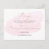 PixDezines Roze Waterverf Calligrafie RSVP Uitnodiging Briefkaart (Voorkant)