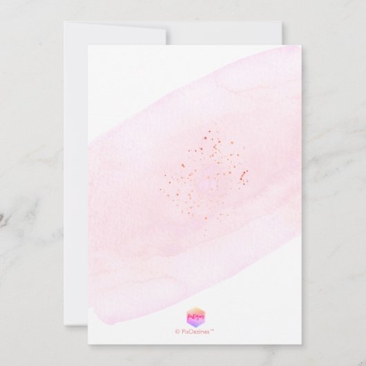 PixDezines Roze Waterverf Champagne Brunch Bubble Kaart (Achterkant)