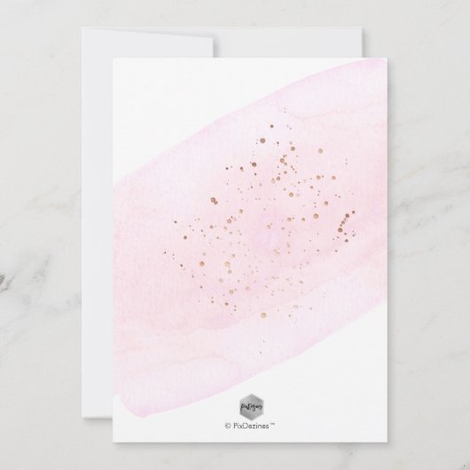 PixDezines Roze Waterverf Champagne Vrijgezellenfe Kaart (Achterkant)