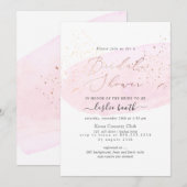 PixDezines Roze Waterverf Champagne Vrijgezellenfe Kaart (Voorkant / Achterkant)