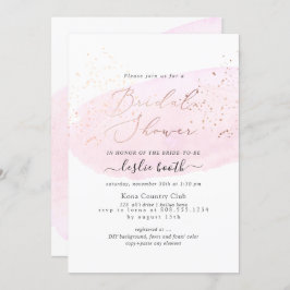 PixDezines Roze Waterverf Champagne Vrijgezellenfe Kaart