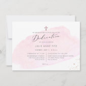 PixDezines Roze Waterverf Dedicatie Kaart (Voorkant)