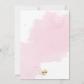 PixDezines Roze Waterverf gewassen baptisme Kaart (Achterkant)