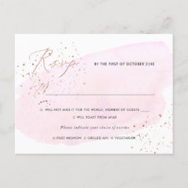 PixDezines Roze Waterverf Kalligrafie RSVP w maalt Uitnodiging Briefkaart