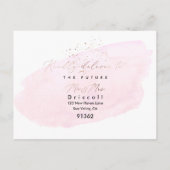 PixDezines Roze Waterverf Kalligrafie RSVP w maalt Uitnodiging Briefkaart (Achterkant)