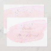 PixDezines Roze Waterverf zal het woord voeren Kaart (Voorkant / Achterkant)