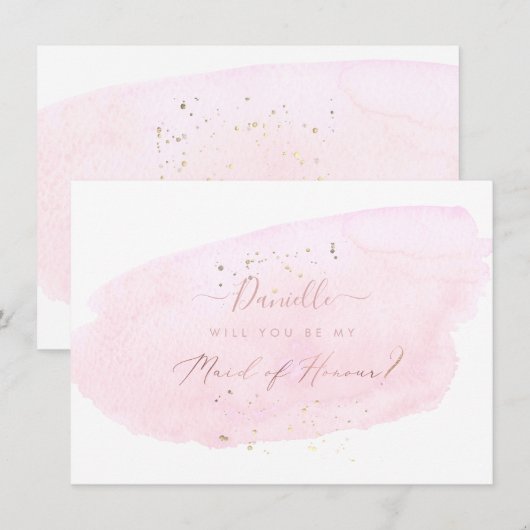 PixDezines Roze Waterverf zal het woord voeren Kaart (Voorkant / Achterkant)