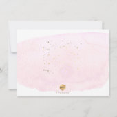 PixDezines Roze Waterverf zal het woord voeren Kaart (Achterkant)