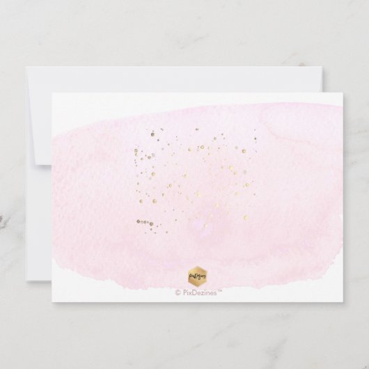 PixDezines Roze Waterverf zal het woord voeren Kaart (Achterkant)