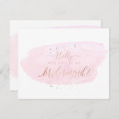 PixDezines Roze Waterverf zal u.. Bridesmaid Kaart (Voorkant / Achterkant)