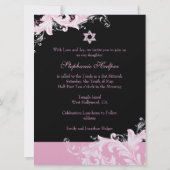 PixDezines roze wervelingen/Bat Mitswa Kaart (Achterkant)