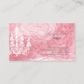 PixDezines Roze + Wit Kroonluchter/faux folie Visitekaartje (Achterkant)