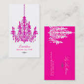 PixDezines Roze+Witte Kroonluchter/DIY achtergrond Visitekaartje (Voorkant / Achterkant)