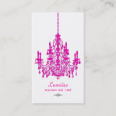 PixDezines Roze+Witte Kroonluchter/DIY achtergrond Visitekaartje (Voorkant)