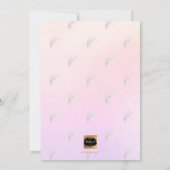 PixDezines Roze Zilveren Palmen Doop Kaart (Achterkant)